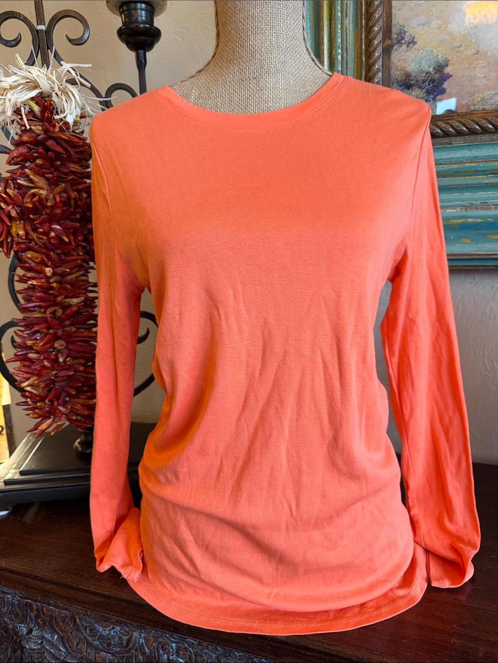 Merona Coral Long-Sleeve Crewneck Tee